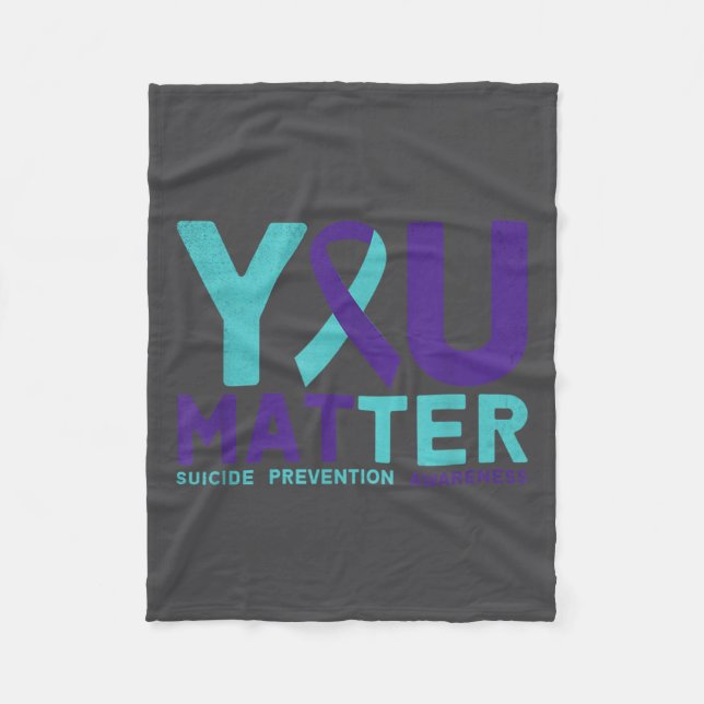 You - Suicide Prevention Teal Purple Awareness Rib Fleecedecke (Vorderseite)