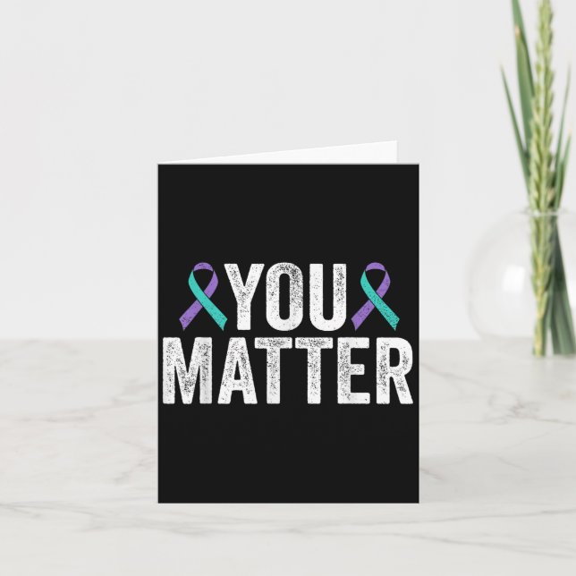 You - Suicide Prevention Teal Purple Awareness Rib Karte (Vorderseite)