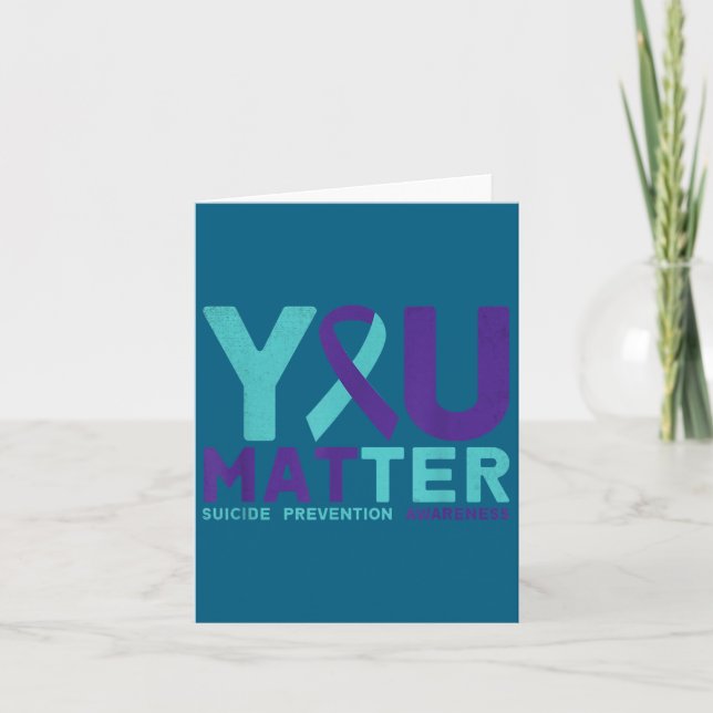You - Suicide Prevention Teal Purple Awareness Rib Karte (Vorderseite)
