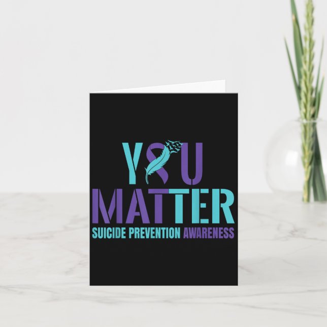 You - Suicide Prevention Teal Purple Awareness Rib Karte (Vorderseite)