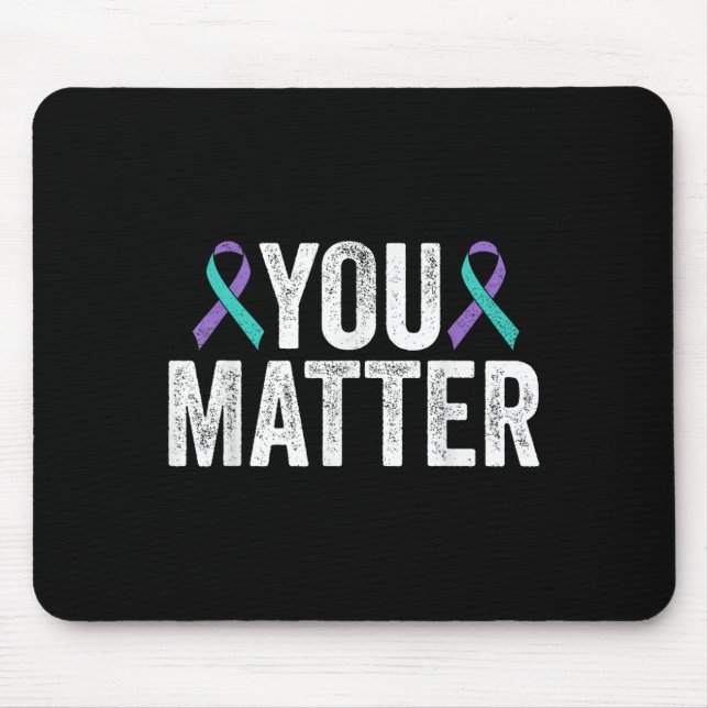 You - Suicide Prevention Teal Purple Awareness Rib Mousepad (Vorne)