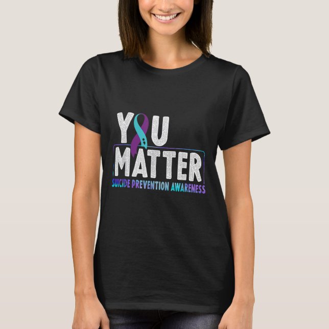 You - Suicide Prevention Teal Purple Awareness Rib T-Shirt (Vorderseite)