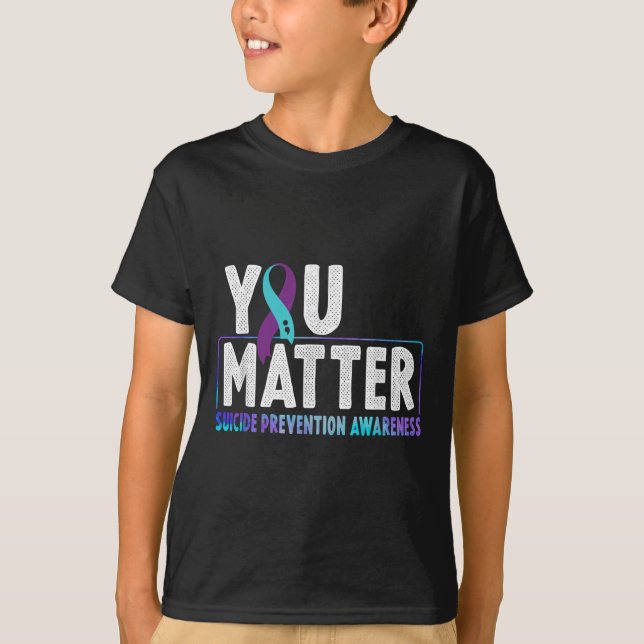 You - Suicide Prevention Teal Purple Awareness Rib T-Shirt (Vorderseite)