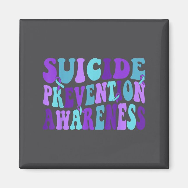 You Suicide Prevention Teal Purple Awareness Ribbo Magnet (Vorne)