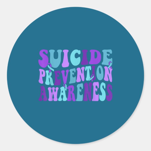 You Suicide Prevention Teal Purple Awareness Ribbo Runder Aufkleber (Vorderseite)