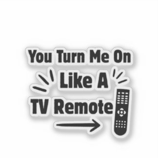 You Turn Me On Like A TV Remote Pun Aufkleber