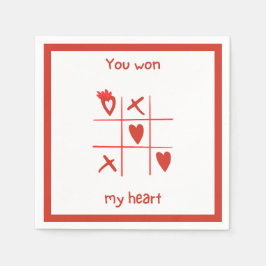 'You Won My Heart' Valentine's Day Sweet Whimsy  Serviette
