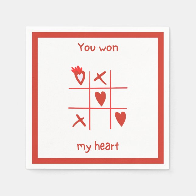 'You Won My Heart' Valentine's Day Sweet Whimsy  Serviette (Vorderseite)