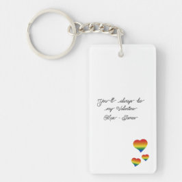 You'll Always Be My Valentine LGBT Hearts Flag Schlüsselanhänger