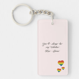 You'll Always Be My Valentine LGBT Hearts Flag Schlüsselanhänger