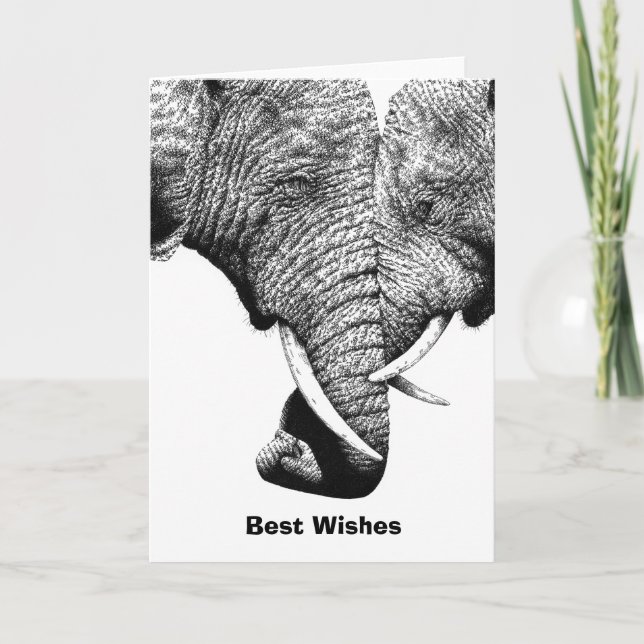 Young African Elephants Birthday Card Karte (Vorderseite)