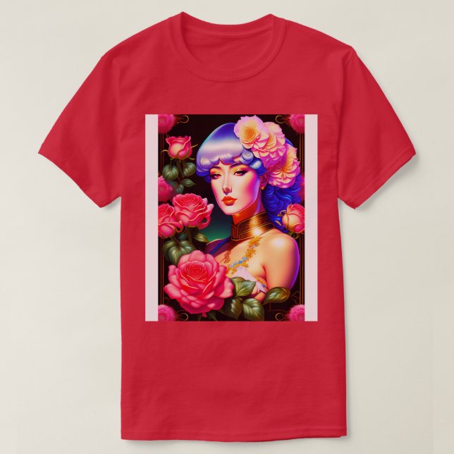 Young Agatha Christie Retro Art T-Shirt (Design vorne)