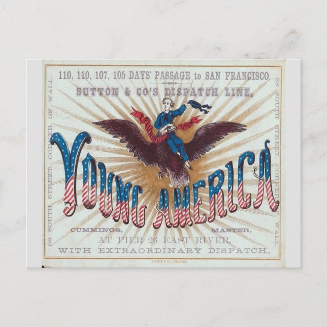 Young America Clipper Postkarte (Vorderseite)