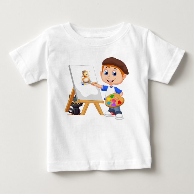 Young Artist und sein Cat baby Jersey T - Shirt (Vorderseite)