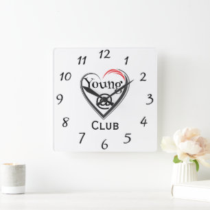 Young at Heart Club-Uhr Quadratische Wanduhr