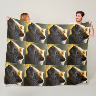 Young Australian Wombat, Large Fleece Blanket