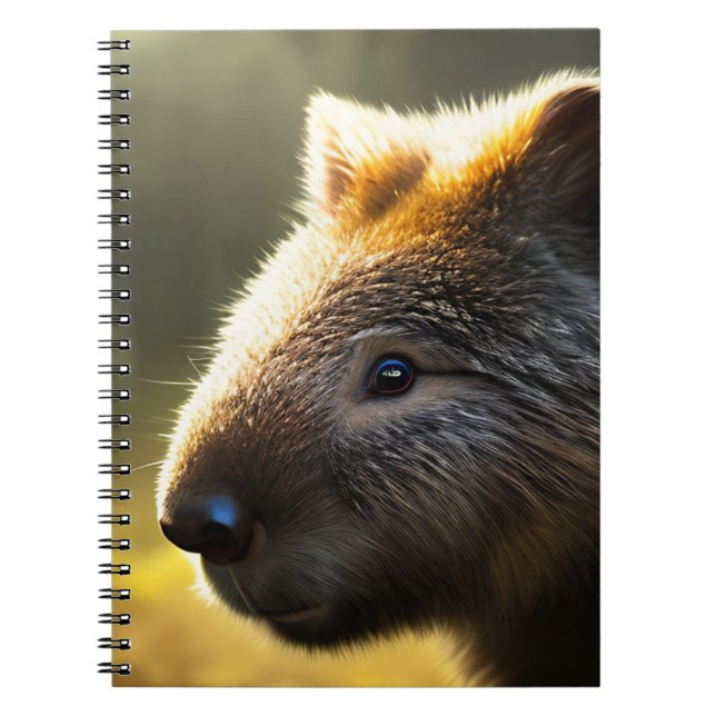 Young Australian Wombat, Notebook Notizblock (Vorderseite)
