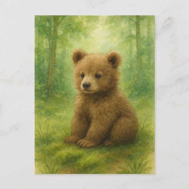 Young Bear Baby Wild Animals Postkarte (Vorderseite)