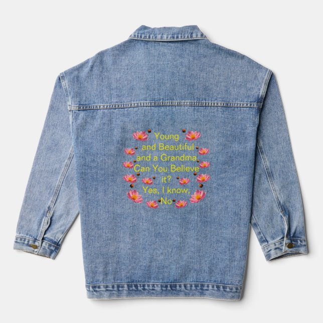Young Beautiful Großmutter Denim Jacket Jeansjacke (Rückseite)
