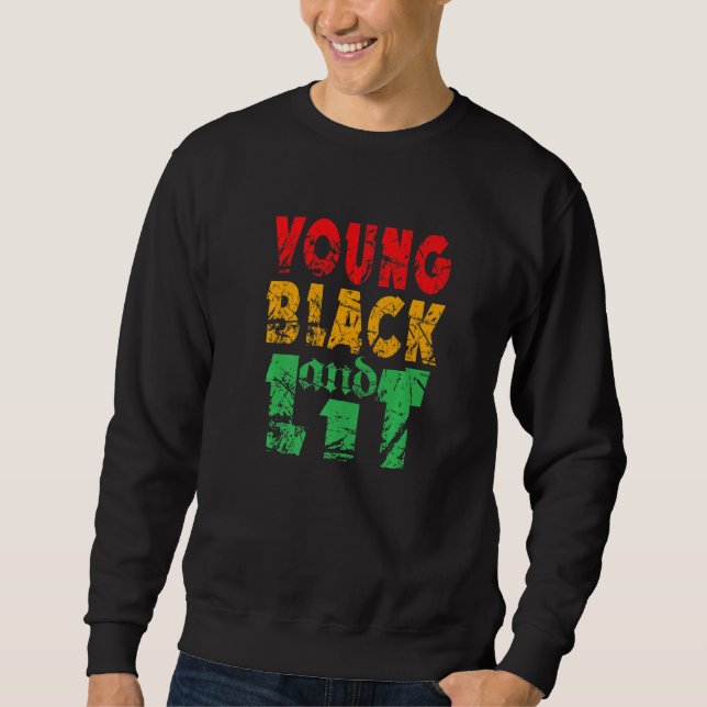 Young Black and Lit Prix African American History Sweatshirt (Vorderseite)
