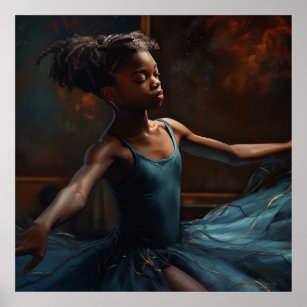 Young Black Ballerina in Repose Poster