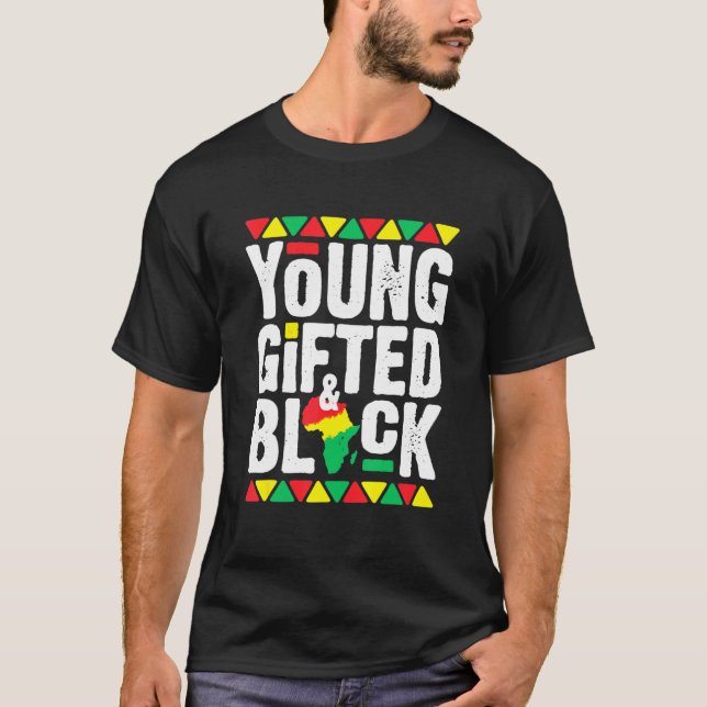 Young Black Dashiki African Pride History Monte Ma T-Shirt (Vorderseite)