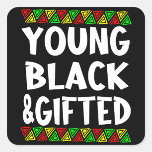Young Black & Gifts Quadratischer Aufkleber