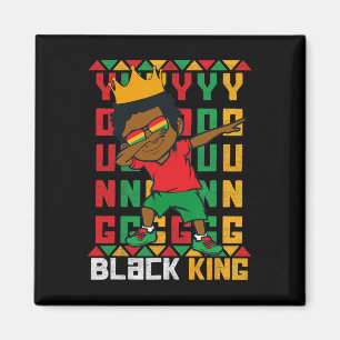 Young Black King Dab Kid African American Boy June Magnet