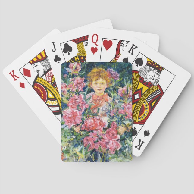 Young Boy with Red Peony Blume (von Robert Reid) Spielkarten (Rückseite)