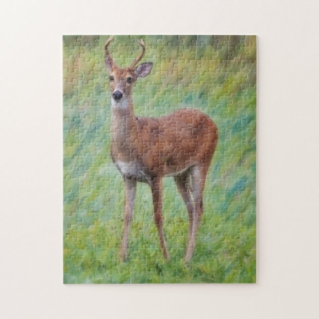 Young Buck Wild Deer Nature Puzzle (Vertical)