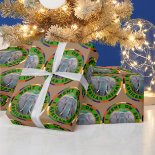 Young Bull Elephant African Safari Wrapping Paper Geschenkpapier