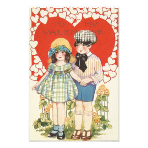 Young Couple Heart Hearts Daisy Fotodruck