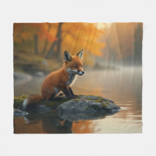 Young Fox im Herbst Fleecedecke