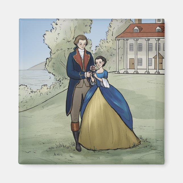 Young George und Martha Washington am Mount Vernon Magnet (Vorne)