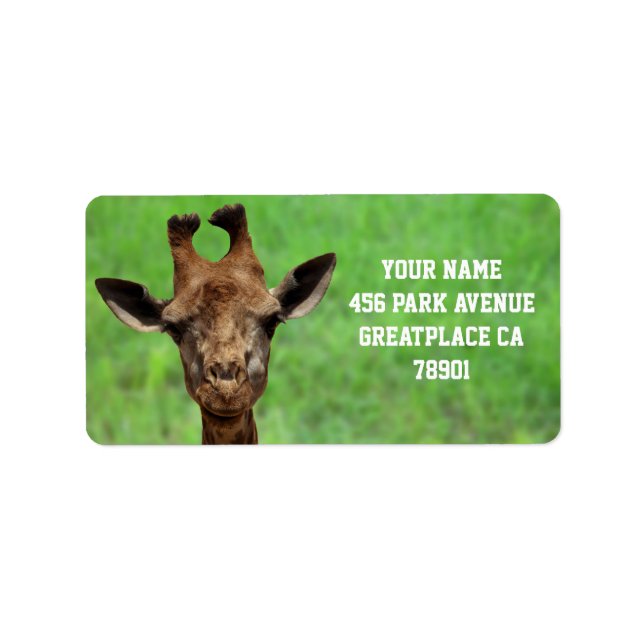 Young Giraffe Address Label Adressaufkleber (Vorne)