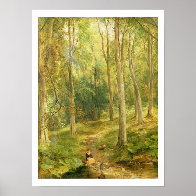 Young Girl Bathing her Feet Poster (Vorne)