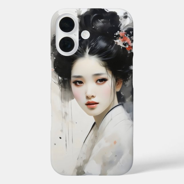 Young Girl Geisha iPhone 16 Hülle (Rückseite)
