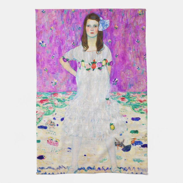 Young Girl, Gustav Klimt Geschirrtuch (Vertikal)