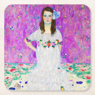 Young Girl, Gustav Klimt Rechteckiger Pappuntersetzer