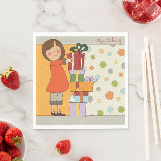 Young Girl Happy Birthday Serviette (Von Creator hochgeladen)