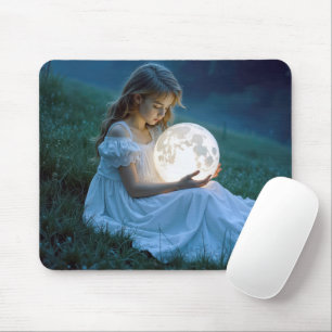 Young Girl Holding a Glühmond Mousepad
