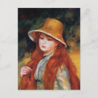 Young Girl in einem Strohhut von Renoir