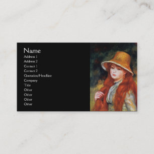 Young Girl in einem Strohhut von Renoir Visitenkarte
