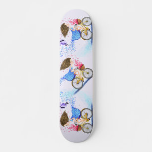 Young Girl On A Bike Skateboard