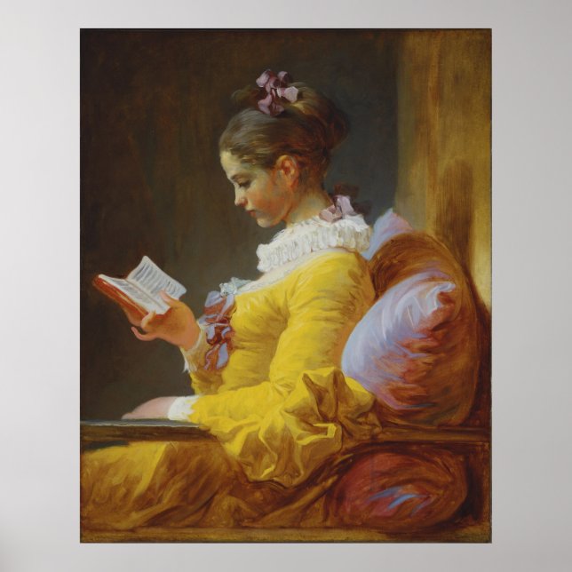 Young Girl Reading - Jean-Honoré Fragonard Poster (Vorne)