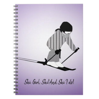 Young Girl Skier Notizblock