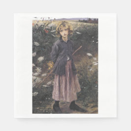 Young Girl Walking Under Blume (Bastien-Lepage) Serviette