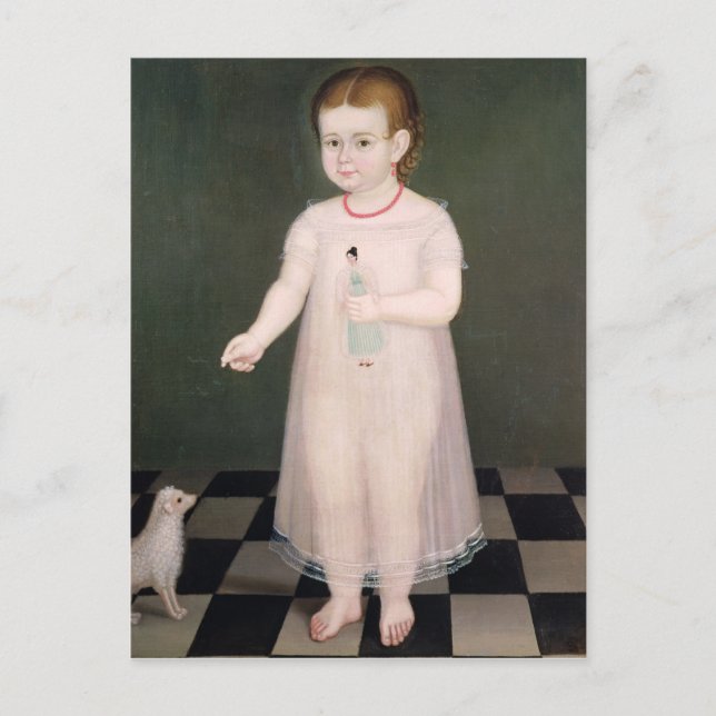 Young Girl with a Doll, 1838 Postkarte (Vorderseite)