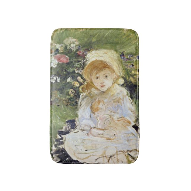 Young Girl with a Doll (von Berthe Morisot) Badematte (Vorderseite Vertikal)