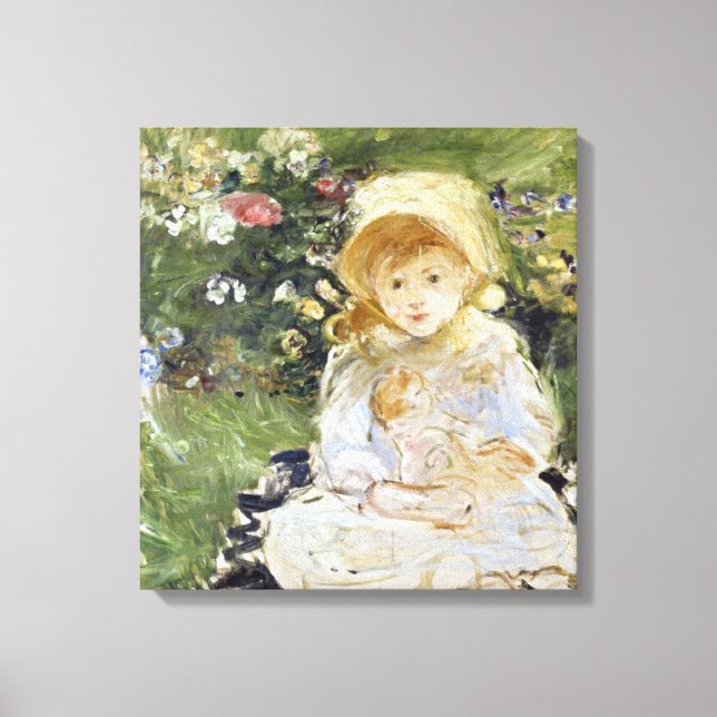 Young Girl with a Doll (von Berthe Morisot) Leinwanddruck (Vorderseite)